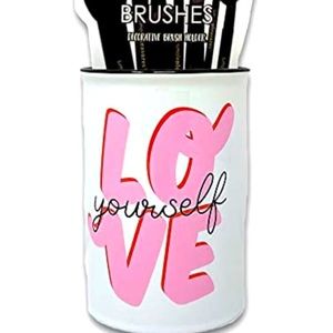 “Love Yourself” Ceramic Makeup Brush Holder